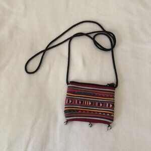 Thai Tribal Crossbody Coin Purse, Easy to Hide For Travel & Exercise, preowned
